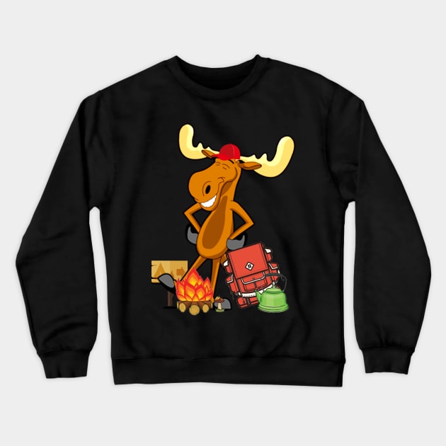 Sports Cool Moose Hiker and Cairn Crewneck Sweatshirt by HouldingAlastairss